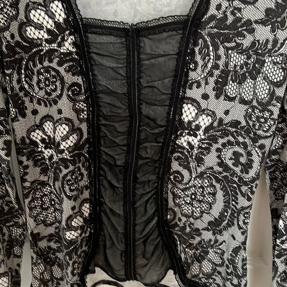 Apanage mixed material shirt with centre rushing - Picture 5 of 5